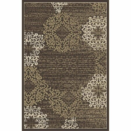 AURIC 3471-0040-BROWN Pisa Rectangular Brown Contemporary Turkey Area Rug- 3 ft. 3 in. W x 4 ft. 11 in. H AU3183974